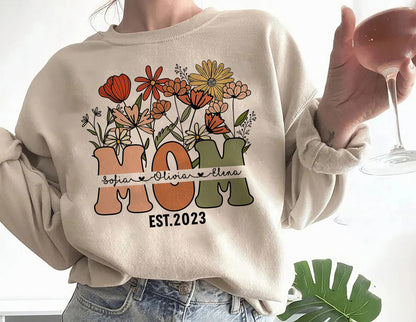 Custom Mom Shirt, Mama Sweatshirt, Mom Shirt with Names, Gift For Her, Mothers Day Gift, Mothers Day Shirt, Mama Shirt, Custom Mama Shirt