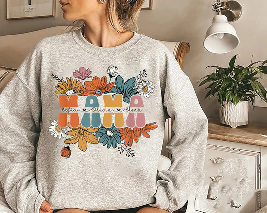 Custom Mom Shirt, Mama Sweatshirt, Mom Shirt with Names, Gift for Her, Mothers Day Gift, Mothers Day Shirt, Mama Shirt, Custom Mama Shirt