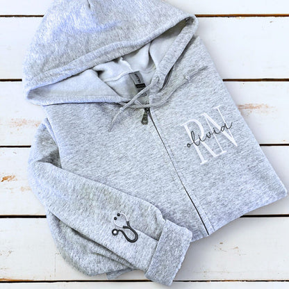 Custom Nurse Sweatshirt or Hoodie, Personalized Embroidered Gift For Nurse