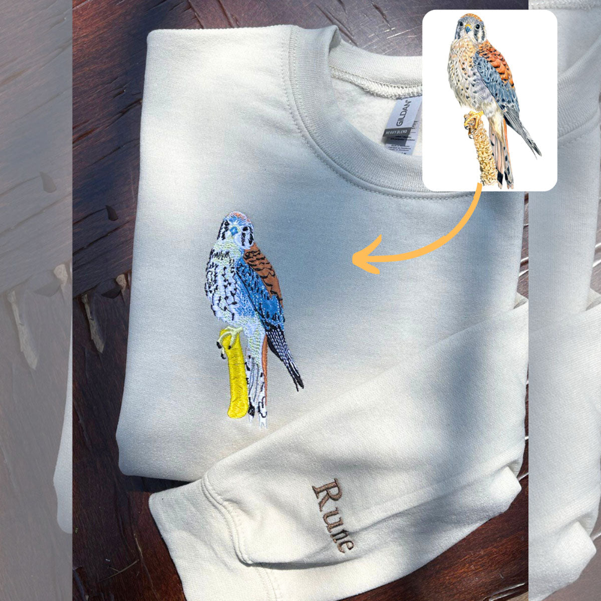 Custom Pet Portrait Embroidered Sweatshirt, Hoodie, Custom Pet Picture