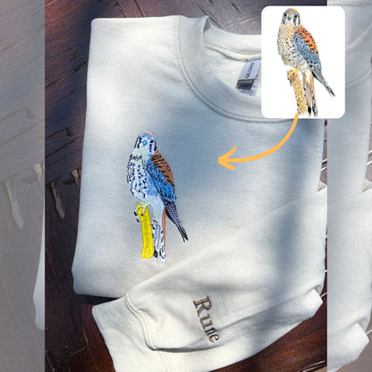 Custom Pet Portrait Embroidered Sweatshirt, Hoodie, Custom Pet Picture