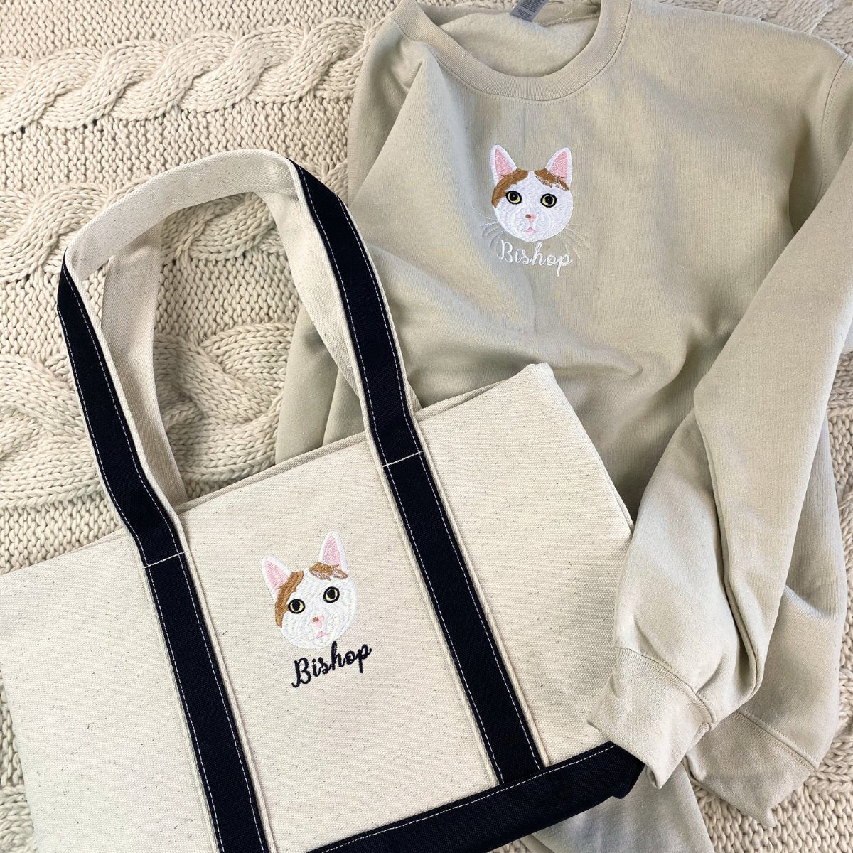Custom Pet Portrait Embroidered Sweatshirt, Hoodie, Custom Pet Picture
