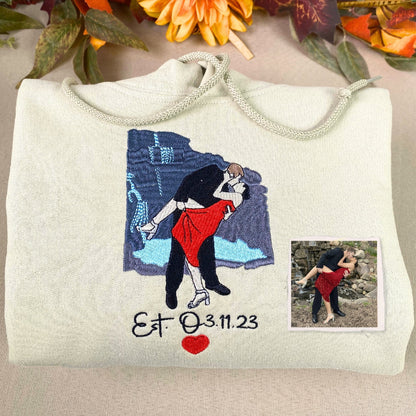 Custom Pet Portrait Embroidered Sweatshirt, Hoodie, Custom Pet Picture 7778382905563