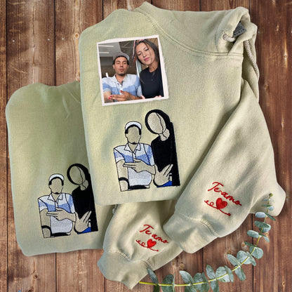 Custom Pet Portrait Embroidered Sweatshirt, Hoodie, Custom Pet Picture 7778382905563
