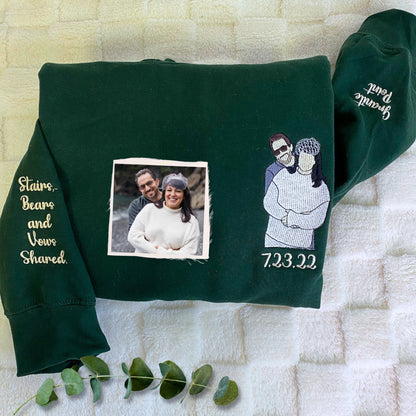 Custom Pet Portrait Embroidered Sweatshirt, Hoodie, Custom Pet Picture 7778382905563