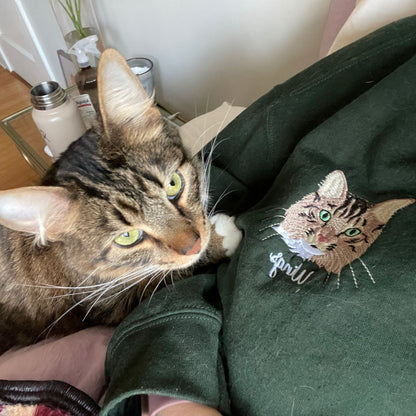 Custom Portrait Dog from Photo Embroidered Sweatshirt, Hoodie