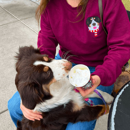 Custom Portrait Dog from Photo Embroidered Sweatshirt, Hoodie
