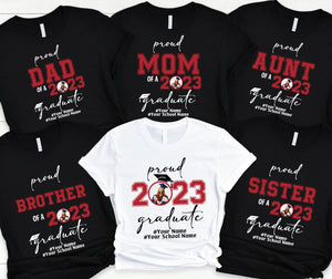 Custom Senior Tee Shirt, Personalized Graduation Shirts, Custom Graduation Shirt, Class of 2023 Family Graduation Shirt, Proud Family Shirt