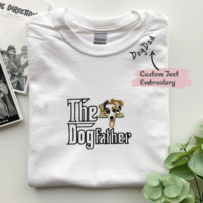 Custom Australian Shepherd Dog Dad Embroidered Collar Shirt, Personalized The DogFather Shirt, Gifts For Australian Shepherd Owners