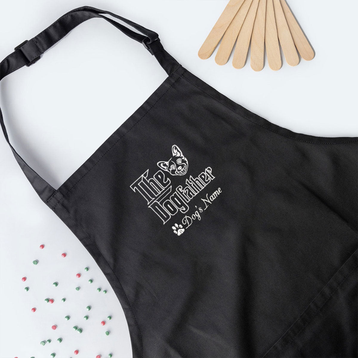 Custom Corgi Dog Dad Embroidered Apron, Personalized The DogFather Apron Corgi, Best Gifts For Corgi Lovers