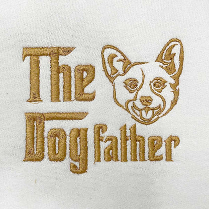 Custom Corgi Dog Dad Embroidered Hoodie, Personalized The DogFather Hoodie Corgi, Best Gifts For Corgi Lovers