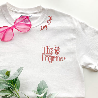 Custom Doberman Dog Dad Embroidered Collar Shirt, Personalized The DogFather Shirt Doberman, Best Gifts For Doberman Lovers
