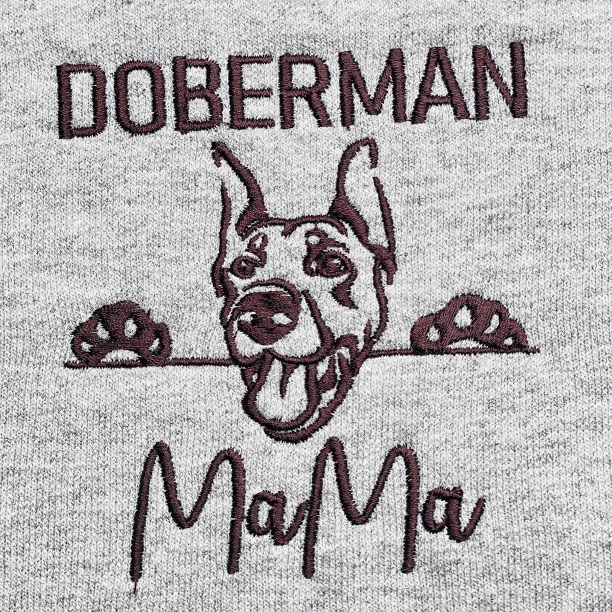 Custom Doberman Dog Mama Embroidered Collar Shirt, Personalized Shirt with Dog Name, Best Gifts For Doberman Lovers