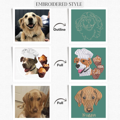 Custom Dog Embroidered Sweatshirt from Photo, Personalized Dog Lover Sweatshirt with Dog Face