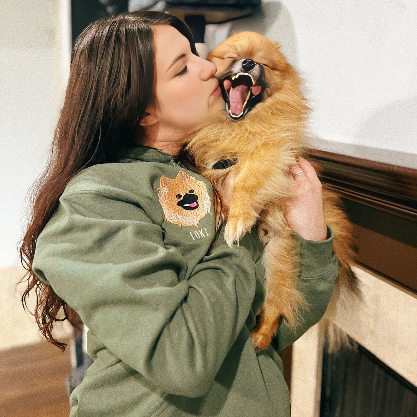 Custom Embroidered Cat Mom Sweatshirt or Hoodie from Photo, Personalized Unique Gift for Cat Lover Woman