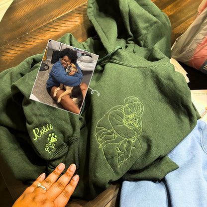 Custom Embroidered Dog Dad Sweatshirt or Hoodie,  Personalized Dog Dad Gifts with Photo
