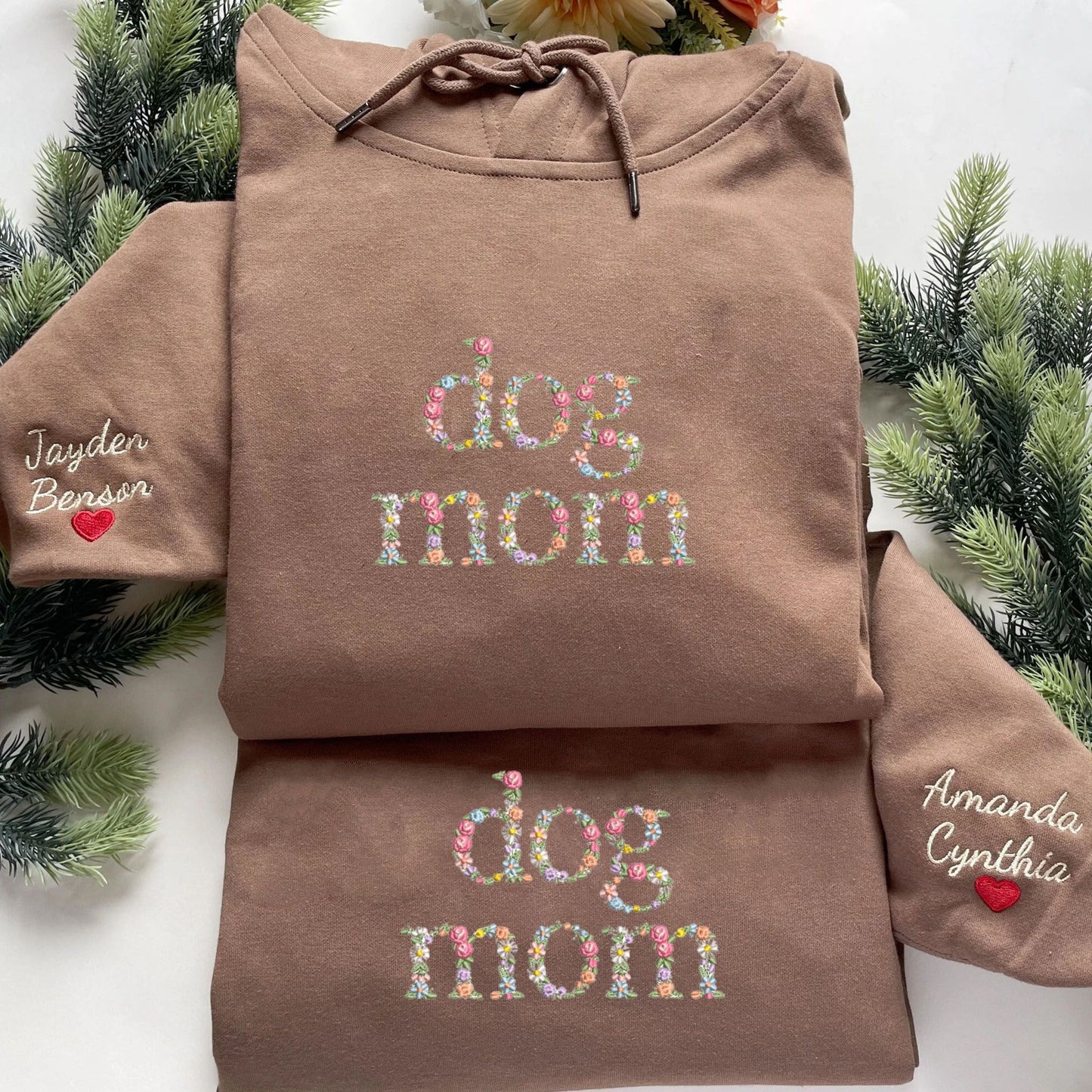 Custom Embroidered Dog Mom Hoodie, Personalized Hoodie with Icon, Gift For Dog Owners