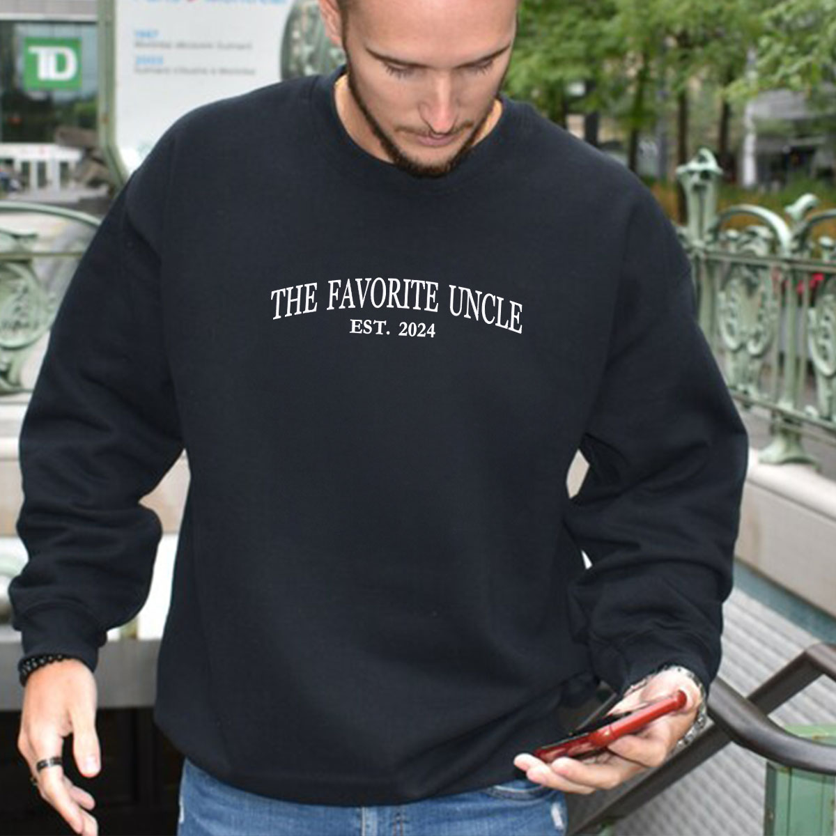 Custom Embroidered Favorite Uncle Sweatshirt, Personalized Gift for Uncle Father's Day Birthday Gift Idea