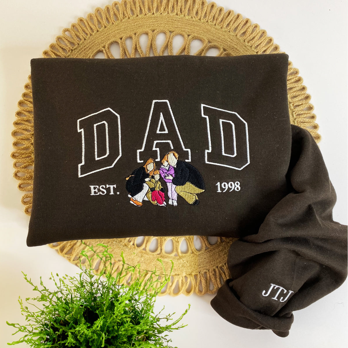 Custom Embroidered Grandpa Portrait from Photo Sweatshirt or Hoodie, Sweatshirts For Grandpa