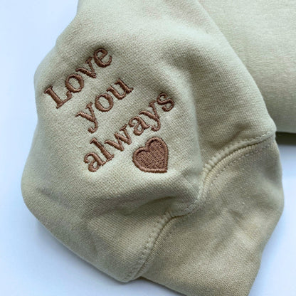 Custom Embroidered Initial Heart Sweatshirt, Couple Shirt, Initial On Sleeve, Couple's Shirt, Wedding, Valentines Gift