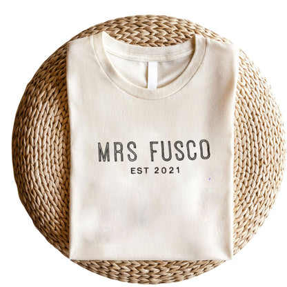 Custom Embroidered Mr And Mrs Shirt With Anniversary Date, Best Gift For Maching Couple