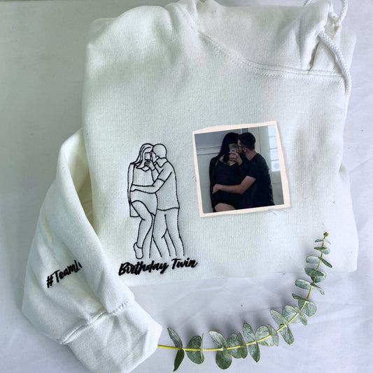 Custom Embroidered Photo Portrait Couple Apron