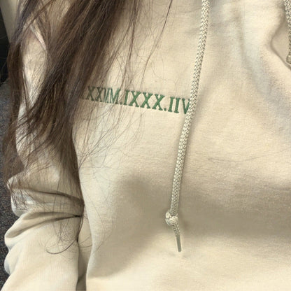 Custom Embroidered Roman Numeral Sweatshirt, Personalized Anniversary Gift for Matching Couples 8192269811931
