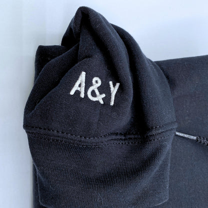 Custom Embroidered Sleeve Sweatshirt, Matching Sweatshirts for Couples Unique Gift Ideas for Him Her