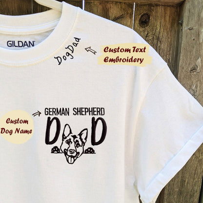 Custom German Shepherd Dog Dad Embroidered Collar Shirt, Personalized The DogFather Shirt German Shepherd, Gifts For German Shepherd Lovers