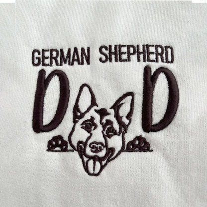 Custom German Shepherd Dog Dad Embroidered Collar Shirt, Personalized The DogFather Shirt German Shepherd, Gifts For German Shepherd Lovers