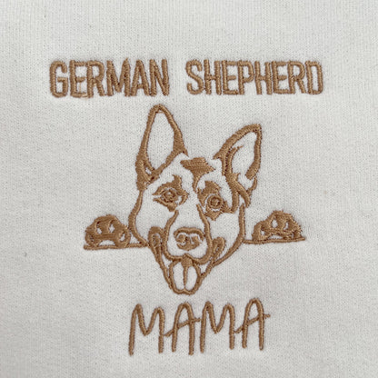 Custom German Shepherd Dog Mama Embroidered Collar Shirt, Personalized Shirt with Dog Name, Gifts For German Shepherd Lovers