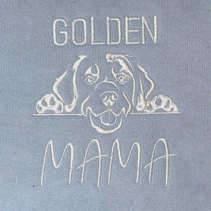 Custom Golden Retriever Dog Mama Embroidered Collar Shirt, Personalized Shirt with Dog Name, Gifts for Golden Retriever Lovers