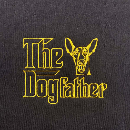 Custom Italian Greyhound Dog Dad Shirt Embroidered Collar, Personalized The DogFather Shirt Italian Greyhound, Best Gifts For Greyhound Lovers