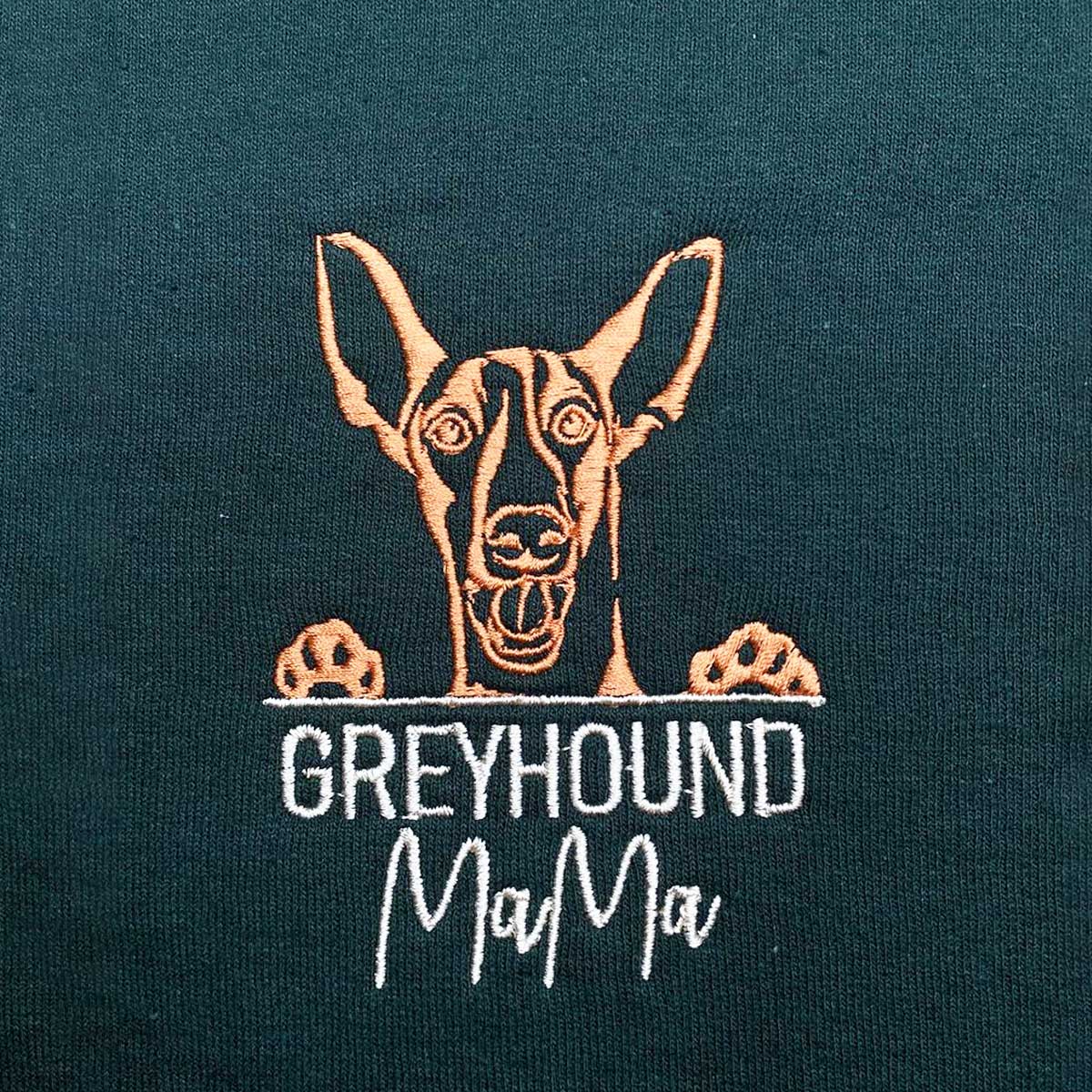 Custom Italian Greyhound Dog Mama Shirt Embroidered Collar, Personalized Shirt with Dog Name, Best Gifts For Greyhound Lovers