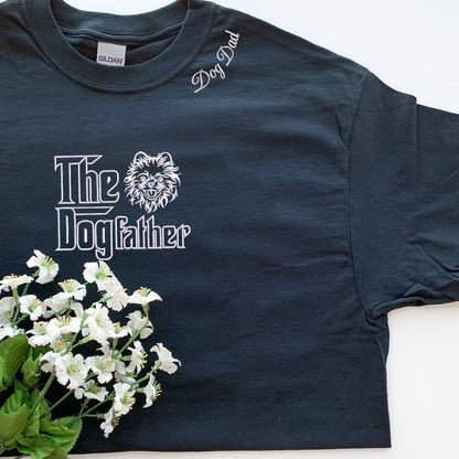 Custom Pomeranian Dog Dad Embroidered Collar Shirt, Personalized The DogFather Shirt Pomeranian, Best Gifts For Pomeranian Lovers