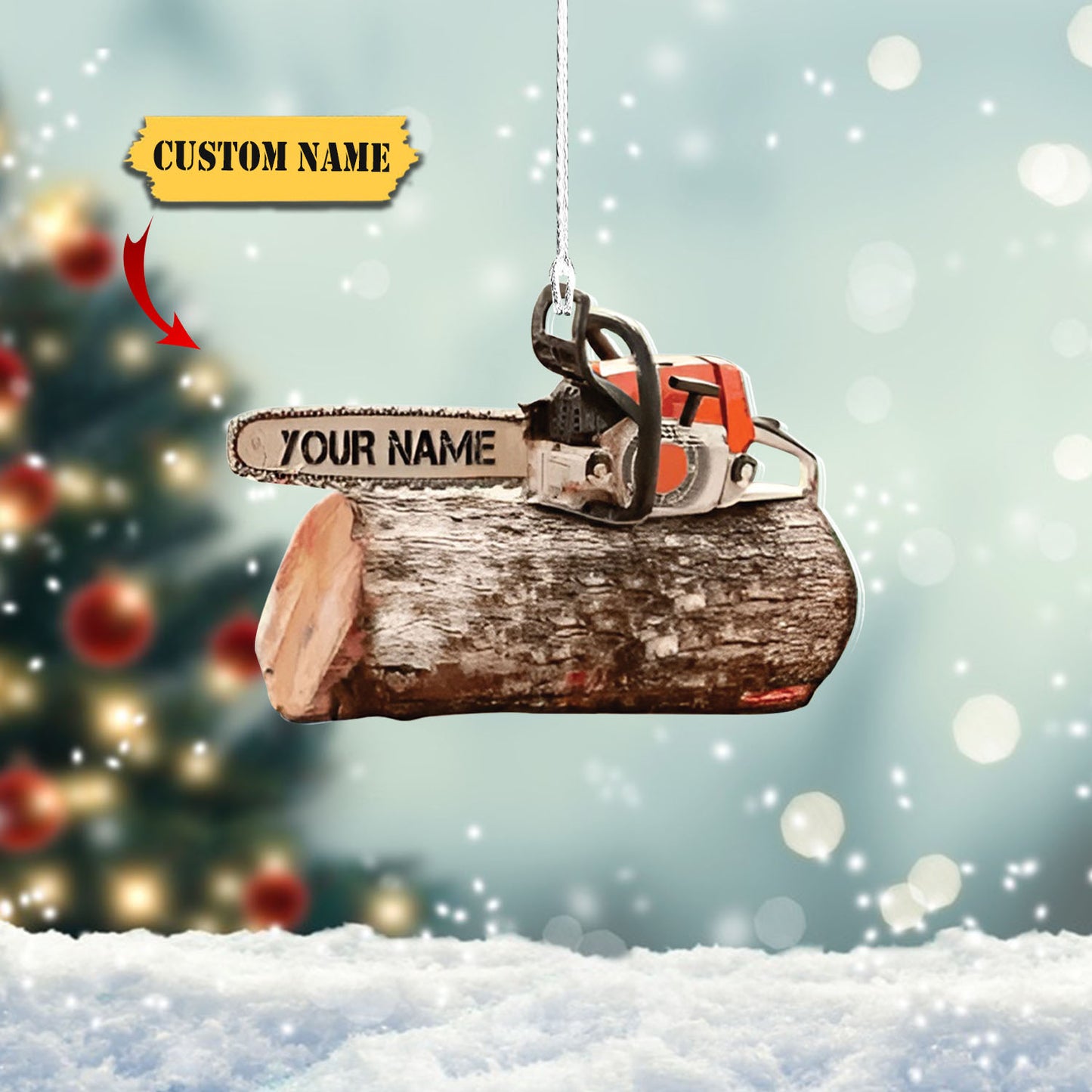 Personalized Arborist Supplies Hanging Ornament, Arborist Chainsaw Christmas Ornament, Custom Christmas Ornament, Ornament Christmas, Ornament For Gift