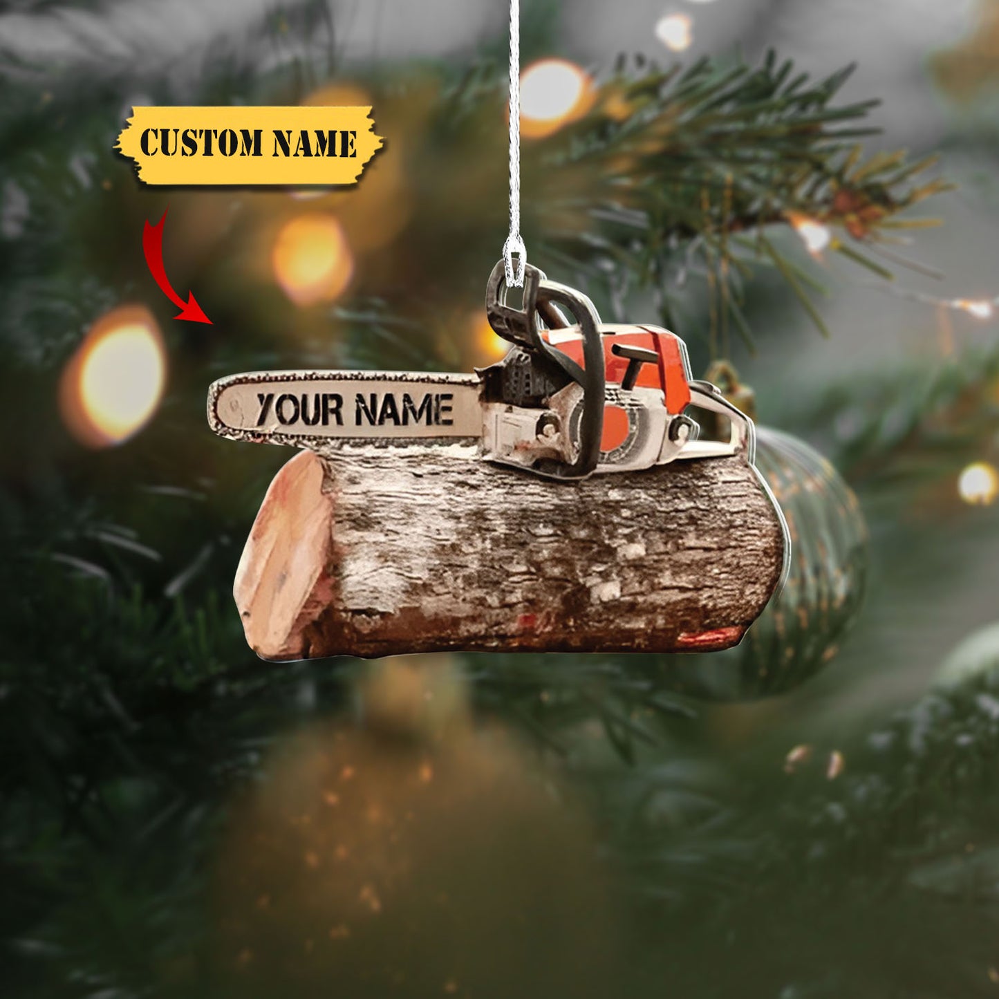 Personalized Arborist Supplies Hanging Ornament, Arborist Chainsaw Christmas Ornament, Custom Christmas Ornament, Ornament Christmas, Ornament For Gift