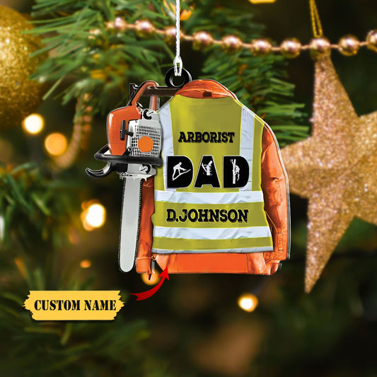 Soláthairtí Arborist Saincheaptha Ornáid Crochta, Sliseoir Adhmaid Arborist Ornáid Crochta, Ornáid Nollag, Ornáid Nollag Saincheaptha, Ornáid Nollag, Ornáid Do Bhronntanais