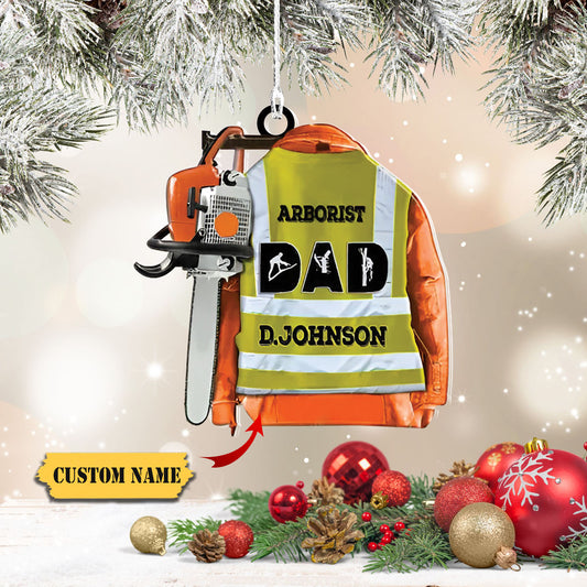 Soláthairtí Arborist Saincheaptha Ornáid Crochta, Sliseoir Adhmaid Arborist Ornáid Crochta, Ornáid Nollag, Ornáid Nollag Saincheaptha, Ornáid Nollag, Ornáid Do Bhronntanais