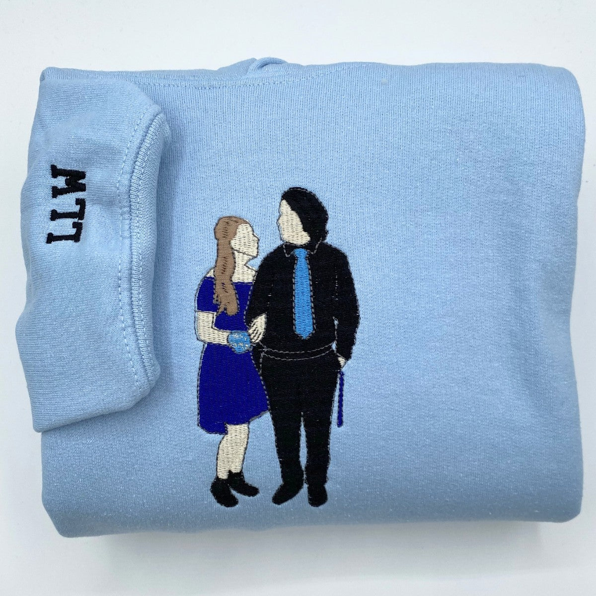 Customized Family Portrait with Picture Custom Embroidered Sweatshirt, Hoodie Personalized Family Gifts Idea
