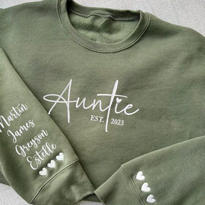 Customized Wifey Est 2024 Sweatshirt, Engagement Sweatshirt Embroidered, Bridal Shower Gift, New Wife Crewneck