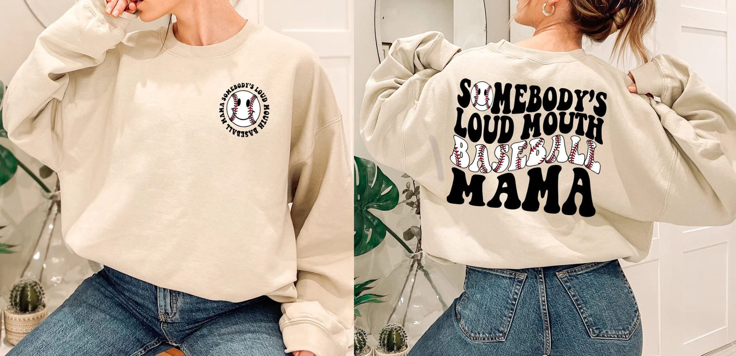 Cute Baseball Mom Shirts, Somebodyâ€™s Loud Mouth Baseball Mama Sweatshirt, Funny Baseball Mom Shirts, Baseball Mom, Baseball Mama Shirt Women