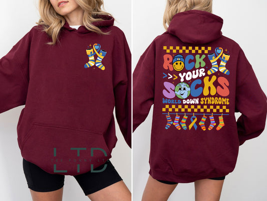 Down Syndrome Awareness Rock Your Socks Sweatshirt, Down Syndrome Shirts,Awareness Shirt,Extra Chromosome Shirt, Down Syndrome Teacher Shirt