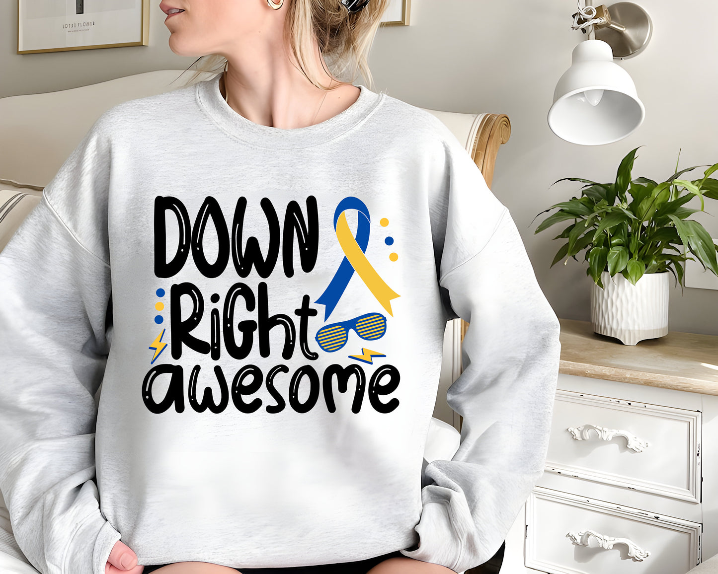 Down Syndrome Awareness Sweatshirt,321 Shirt,Down Right Awesome Tshirt,World Down Syndrome Day Shirt,SPED Teacher,Down Syndrome Ribbon Shirt