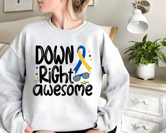 Down Syndrome Awareness Sweatshirt,321 Shirt,Down Right Awesome Tshirt,World Down Syndrome Day Shirt,SPED Teacher,Down Syndrome Ribbon Shirt