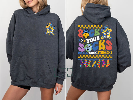Down Syndrome Awareness Rock Your Socks Sweatshirt, Down Syndrome Shirts,Awareness Shirt,Extra Chromosome Shirt, Down Syndrome Teacher Shirt