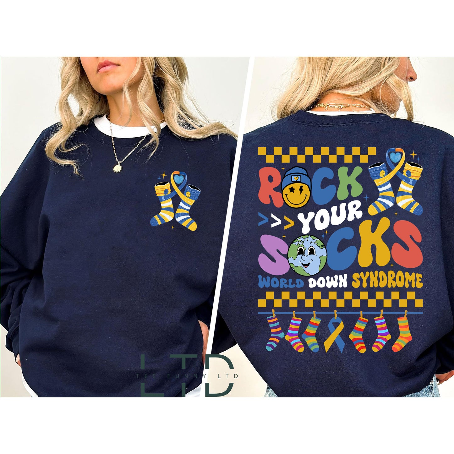 Down Syndrome Awareness Rock Your Socks Sweatshirt, Down Syndrome Shirts,Awareness Shirt,Extra Chromosome Shirt, Down Syndrome Teacher Shirt