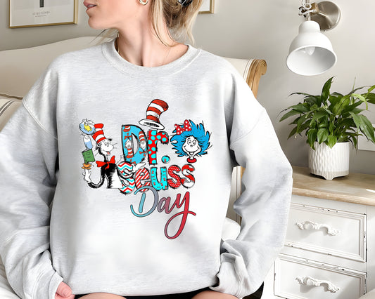 Dr. Seuss Day Shirt, Colorful Dr Seuss Sweatshirt, Read Across America Day Shirt, Cat In The Hat Tee, Kids Reading Day Shirt, Dr Seuss Week