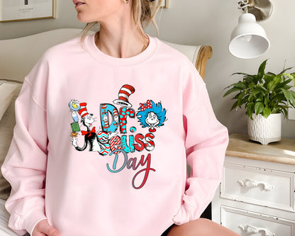 Dr. Seuss Day Shirt, Colorful Dr Seuss Sweatshirt, Read Across America Day Shirt, Cat In The Hat Tee, Kids Reading Day Shirt, Dr Seuss Week