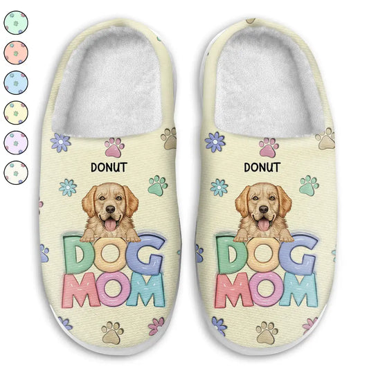 Dog Mom Cat Mom - Personalized Fluffy Slippers